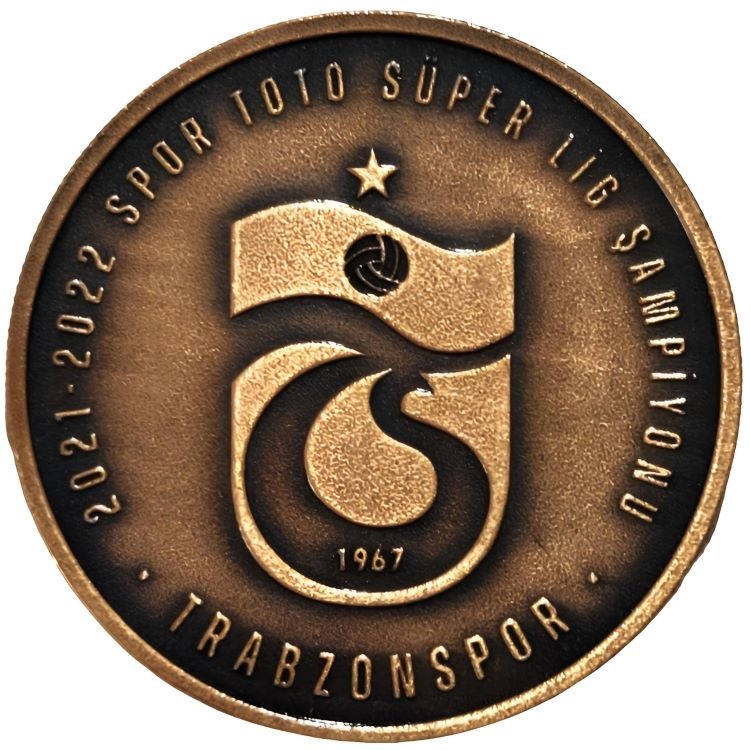 TRABZONSPOR 2021-2022 SEZONU SÜPER LİG ŞAMPİYONU 2022, DARPHANE HATIRA BRONZ PARA, SERTİFİKALI TRABZONSPOR 2021-2022 SEZONU SÜPER LİG ŞAMPİYONU 2022, DARPHANE HATIRA BRONZ PARA, SERTİFİKALI