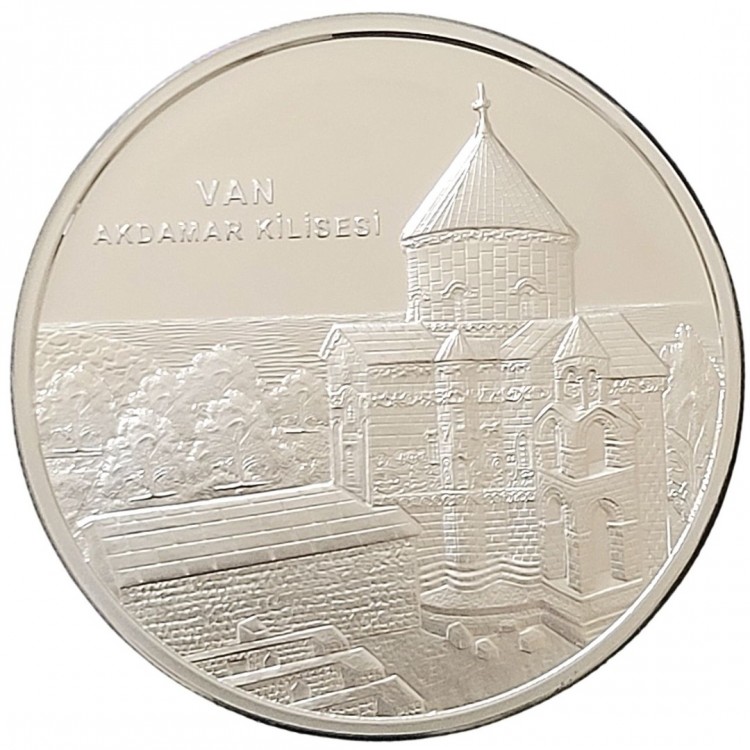 TÜRKİYE'NİN KADİM KÜLTÜRÜ SERİSİ NO:2, VAN AKDAMAR KİLİSESİ 2024, DARPHANE HATIRA GÜMÜŞ PARA, SERTİFİKALI