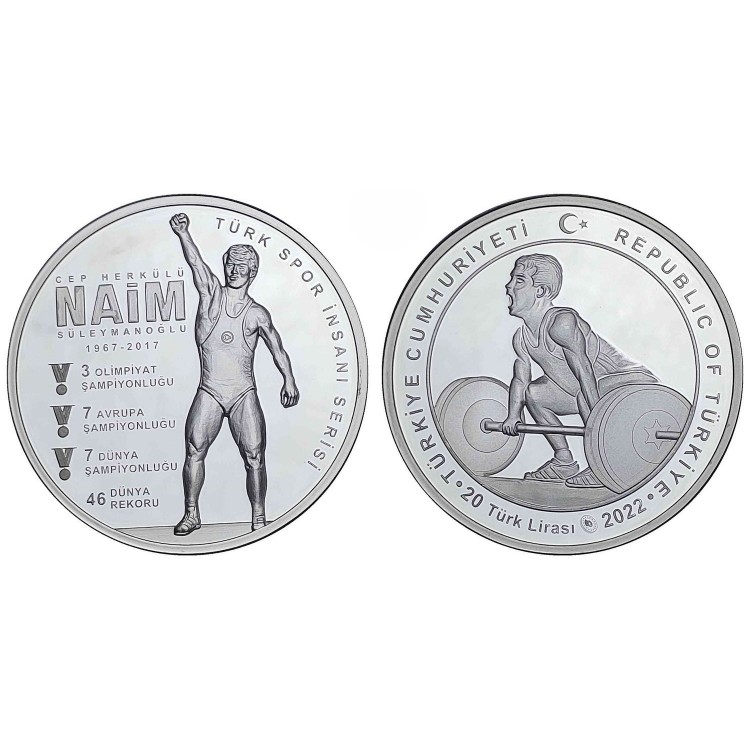 TÜRK SPOR İNSANLARI SERİSİ NO:2, NAİM SÜLEYMANOĞLU 2022, DARPHANE HATIRA GÜMÜŞ PARA, SERTİFİKALI TÜRK SPOR İNSANLARI SERİSİ NO:2, NAİM SÜLEYMANOĞLU 2022, DARPHANE HATIRA GÜMÜŞ PARA, SERTİFİKALI
