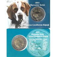 Tarsus Çatalburun Köpeği 1 Kuruş 2021, Darphane Hatıra Bimetal  Para, Özel Kitinde, Çil