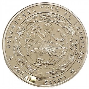 GELENEKSEL TÜRK EL SANATLARI NO:2, MADEN SANATI 2003, DARPHANE HATIRA GÜMÜŞ PARA, SERTİFİKALI 