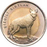 Çizgili Sırtlan 1 Lira 2014, Darphane Hatıra Bimetal Para, Hayvanlar Serisi, Çil Çizgili Sırtlan 1 Lira 2014, Darphane Hatıra Bimetal Para, Hayvanlar Serisi, Çil