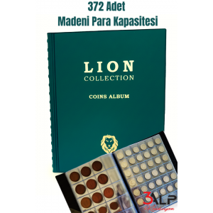 Lion 372 Gözlü Madeni Para Albümü, YEŞİL RENK Lion 372 Gözlü Madeni Para Albümü, YEŞİL RENK