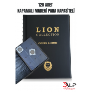 Lion 120 Gözlü KAPAMALI Madeni Para Albümü, SİYAH RENK