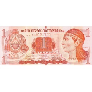 HONDURAS 1 LEMPİRA 2014, P#96, ÇİL, ESKİ YABANCI KAĞIT PARA