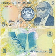 LESOTHO 5 MALOTİ 1989, P#10, ÇİL, ESKİ YABANCI KAĞIT PARA