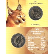  Karakulak 1 Kuruş 2021, Darphane Hatıra Bimetal Para, Özel Kitinde, Çil