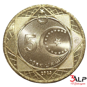 Cumhuriyet’in 100. Yılı – 2023 Tedavül Hatıra 5 Lira (ÇİL / UNC, Bi Metal)