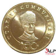Cumhuriyet’in 100. Yılı – 5 Lira 2023 Tedavül Hatıra Parası (ÇİL / UNC, Bi Metal)