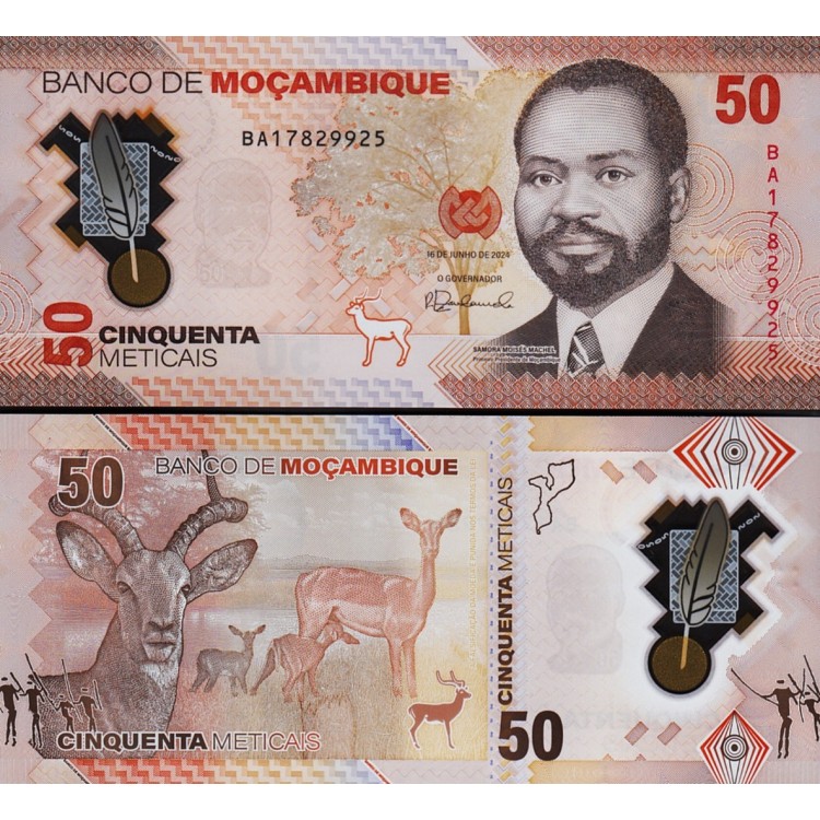 MOZAMBİK 50 METICAIS 2024 POLYMER Ön Yüz