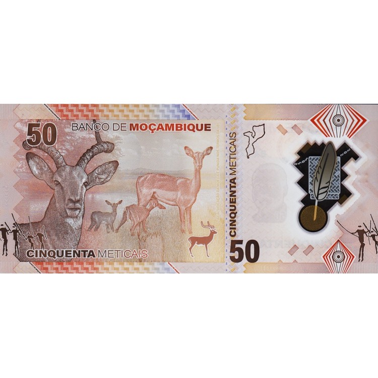 MOZAMBİK 50 METICAIS 2024 POLYMER Ön Yüz