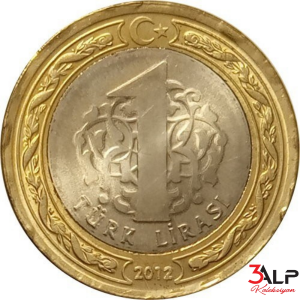Türkçe Olimpiyatları 10. Yılı – 1 Lira 2012 Tedavül Hatıra Parası (ÇİL / UNC, Bi Metal)