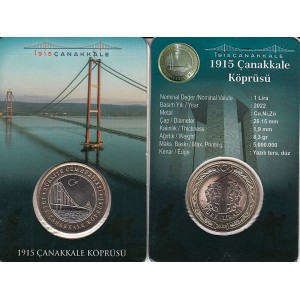 1915 Çanakkale Köprüsü – 1 Lira 2022 Hatıra Para ve Kiti (ÇİL / UNC)