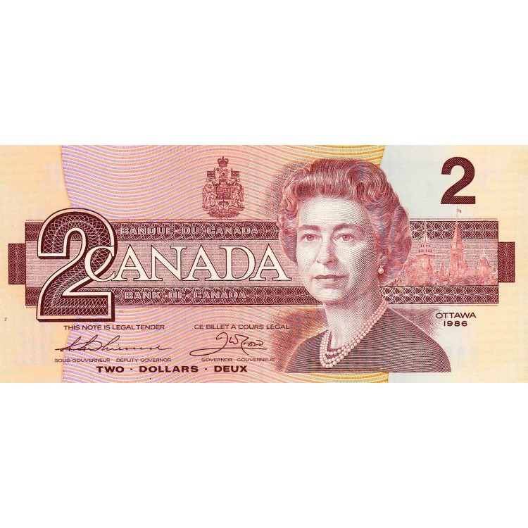 Kanada 2 Dolar 1986 P#94a Kağıt Para