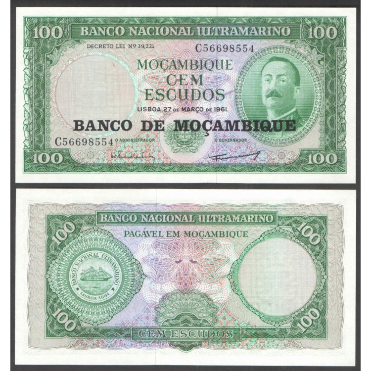 MOZAMBİK 50-100-500-1000 ESCUDOS 1976, 4 Lü Set Çil, Eski Yabancı Kağıt Para