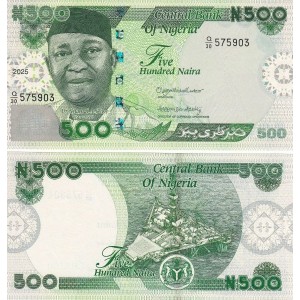 Nijerya 500 Naira 2025 (2) P#48 ÇİL/UNC Kağıt Para
