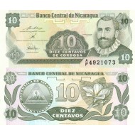Nikaragua 10 Centavos 1991 P#169b ÇİL/UNC Kağıt Para