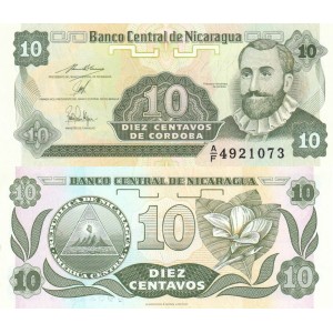 Nikaragua 10 Centavos 1991 P#169b ÇİL/UNC Kağıt Para
