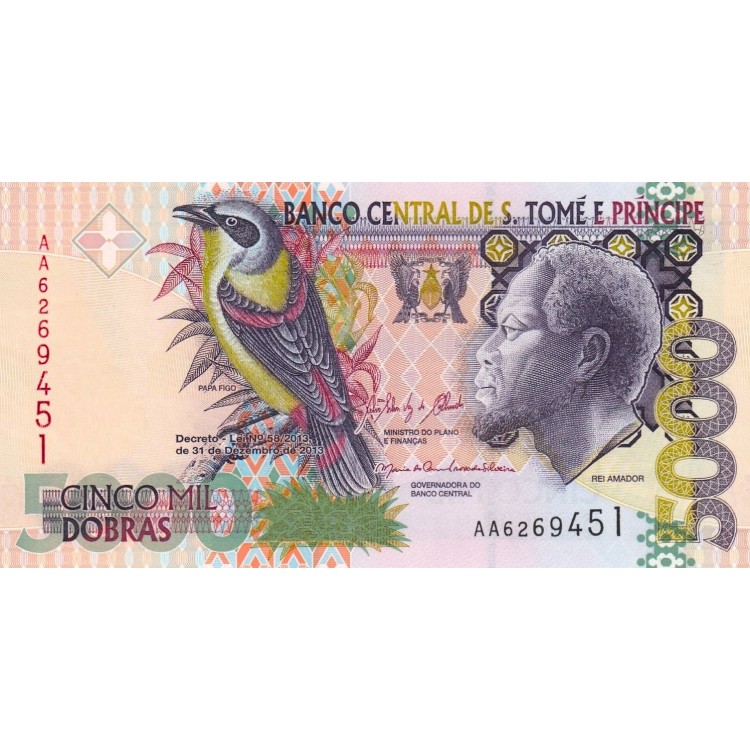 São Tomé ve Príncipe 2013 P 2013 P#65d ÇİL UNC kağıt para