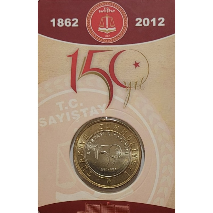 Sayıştay’ın 150. Yılı 1 Lira 2012 tedavül hatıra para ve kiti